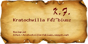 Kratochvilla Fábiusz névjegykártya